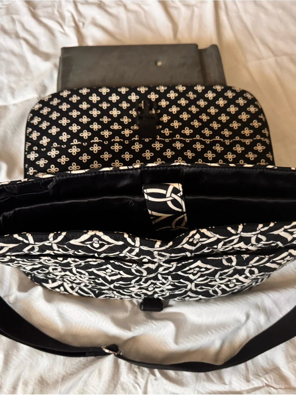 Vera Bradley Black & White Quilted Cosmetic Case